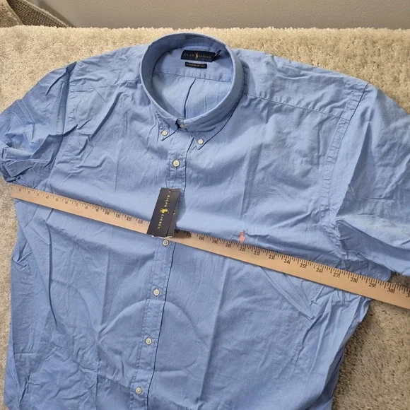 Polo Ralph Lauren Shirt Mens 3XB Blue Button Down Featherweight Twill Academia